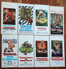 LA343 lotto (9) locandine originali TARZAN prime ed. e riedizioni anni 60/70