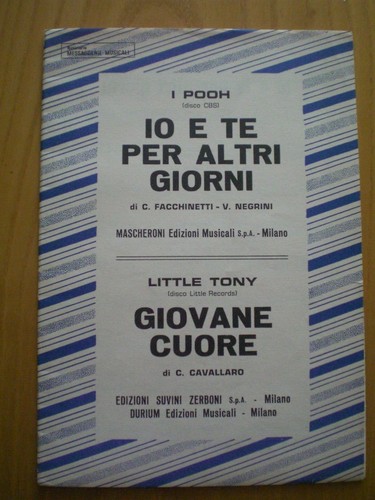Spartito pooh te per - pooh, “io