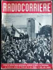 RADIOCORRIERE TV  1954#42-annessione Trieste Italia-folklore musicale italiano