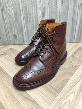 TRICKER'S STOW BOOTS BROGUES STIVALE IN PELLE MARRONE - UK 7 FIT 5
