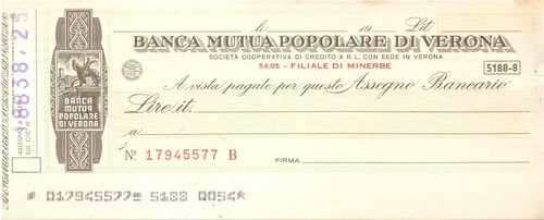 Minerbe assegno banca mutua - minerbe,