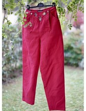 PANTALONI Tg.44 italiana DONNA STILE TIROLESE ROSSO