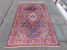 Sottile Vintage hand Fatto Tradizionale Orientale Lana Sbiadito Blu Grey Tappeti