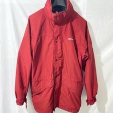 Giacca cappotto Berghaus uomo alte prestazioni montagna Gore-Tex taglia L rosso vintage