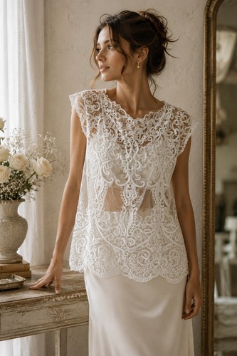 Top sposa pizzo di - top,