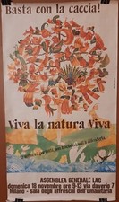 MANIFESTO ORIGINALE BASTA CACCIA LAC PIETRO RICCA