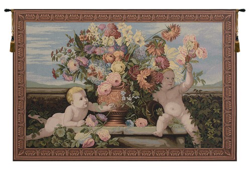 Angeli fiori arazzo italiano - angeli, e