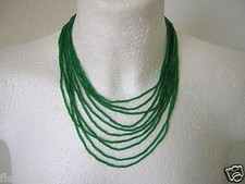 Collana Vintage In Vetro Verde