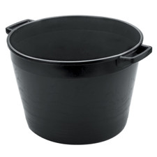 Mastellone tondo in polietilene con manici nero 32 lt Ø cm 44x35h uso edilizio