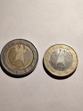 Coppia Di Monete Rare -1 Euro E 2 Euro- Germania 2002