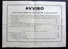 Avviso regolamento AI SIGNORI GIUOCATORI DI BIGLIARDO  1911 originale BILIARDO
