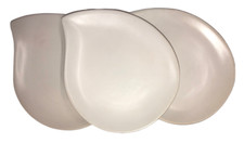 SET 3 PIATTI PORTATA APERITIVI SUSHI CUCINA ANTIPASTI CERAMICA BIANCA CM 25,7