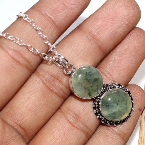 Collana prehnite muschio lungo - collana,