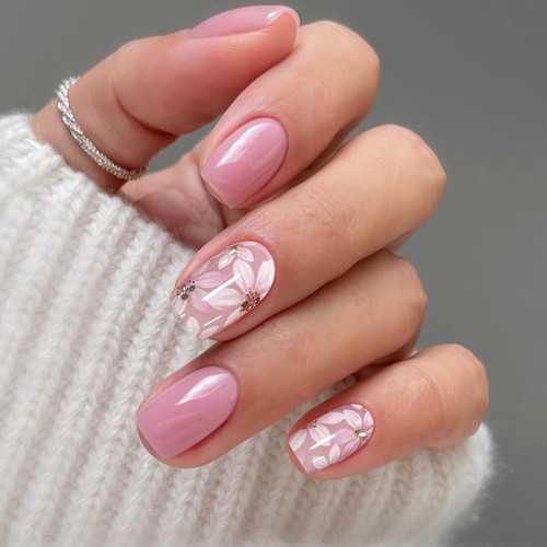 Unghie gel adesive fiore - uv,