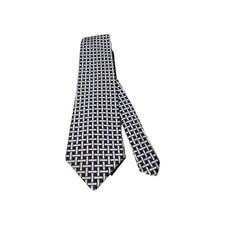 Cravatta Polo Ralph Lauren blu - cravatta in seta motivo cesto argento made in USA