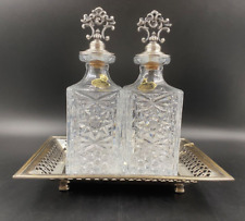 Set bottiglie bottiglia whisky cognac brandy liquori cristallo molato CRE.AR