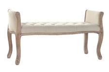 PANCA DIVANETTO DA CAMERA PIEDILETTO LEGNO SHABBY IMBOTTITA CAPITONE' BEIGE