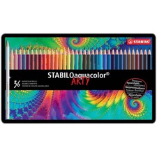 Matite colorate acquarellabili Stabilo aquacolor® scatola in metallo assortiti C