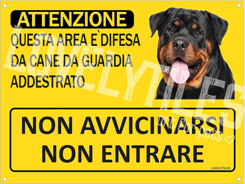 Rottweiler cartello targa - rottweiler,
