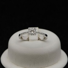 SOLITARIO LOVE IN ORO BIANCO 18 KT 750 BRILLANTI 0.65 CT NATURALI CERTIFICATO