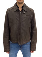 Giubbino biker uomo marrone