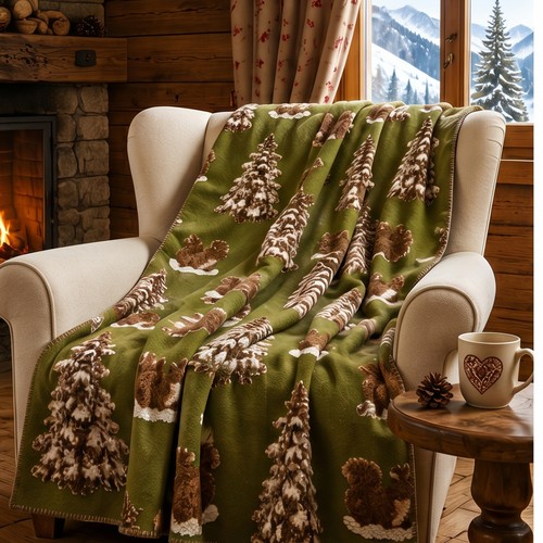 Plaid montagna lana cotta - montagna,