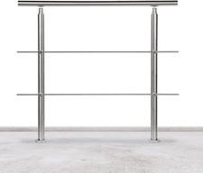 Corrimano in acciaio inox, ringhiera per balcone, parapetto 80cm