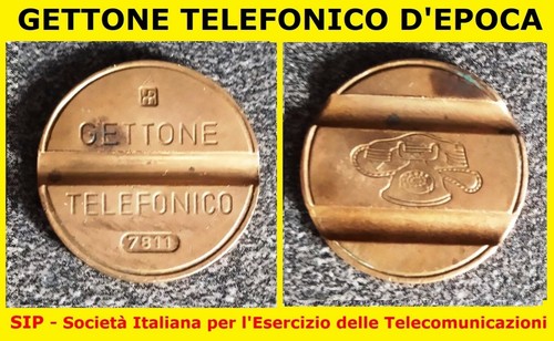 Gettone telefonico sip ipm - telefonico,