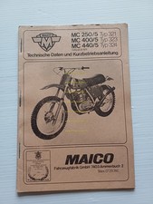 Maico MC 250.5- 400.5 - 440.5 1975 manuale uso manutenzione originale TEDESCO