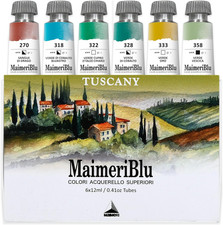 BLU, Acquerelli Di Belle Arti, Set Toscana, Scatola Di Cartone, Colori Assortiti