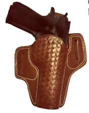 Fondina pistola vera pelle di mucca fatta a mano OWB trasporto due slot pancake rottura pollice