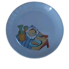 Vintage piatto Ceramica  SCI Laveno Andloviz color celeste 20 Cm