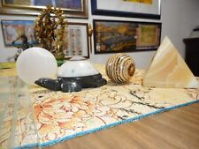 PIRAMIDE ALABASTRO, SFERA OCCHIO DI TIGRE, QUARZO CRISTALLO,TARTARUGA PIETRA E M