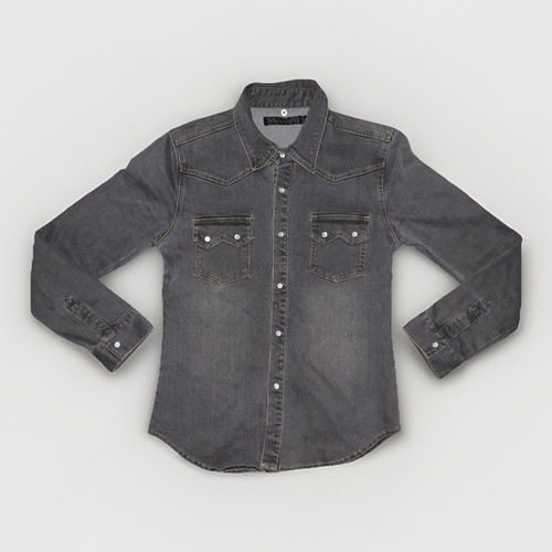 Camicia western grigia slim