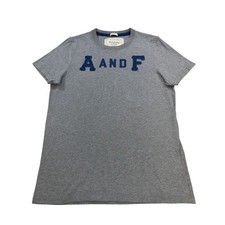 Abercrombie & Fitch T-Shirt Grigio Vestibilità Muscolare Uomo Logo M A E F Cotone