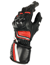 Guanti moto pelle WinNet protezioni rigide dita palmo nocchie in carbonio pista