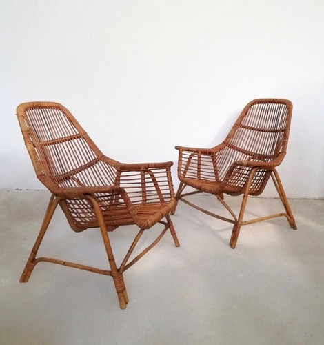 Coppia poltrone vimini - ,