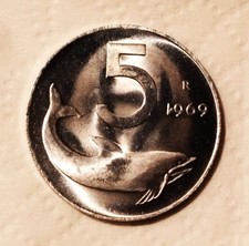moneta da 5 lire " DELFINO "