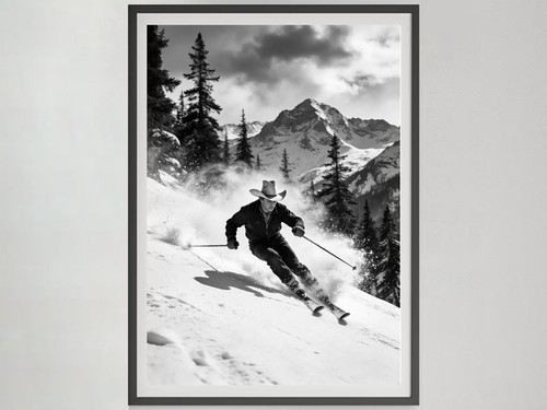 Poster vintage cowboy che - , scia