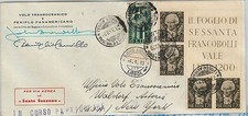 61465 - ITALIA - STORIA POSTALE - COPERTINA VOLO SPECIALE firmata dai PILOTI! 1949