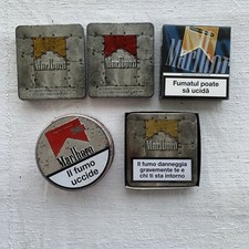 Lotto 5 Pacchetti Sigarette Vuoti MARLBORO metallo Vintage Retro Anni 90/00 #20