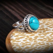 Blu turchese ovale gemma - blu, boho