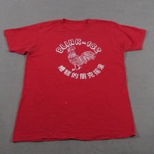 Blink 182 Try Our Spicy Cock Sauce Band T Shirt Uomo L Large Rosso Y2K Punk Rock