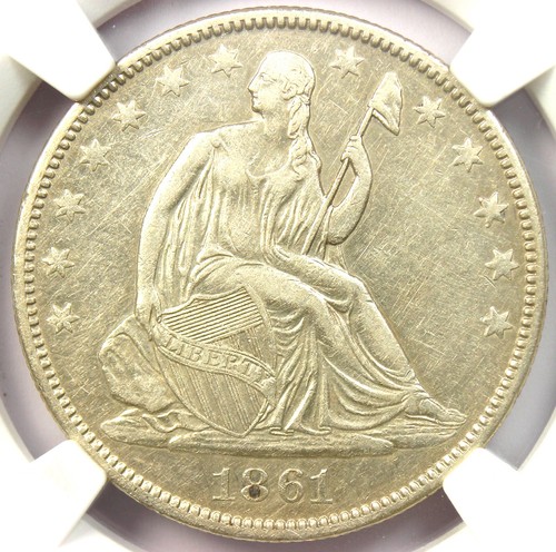 1861 mezzo dollaro liberty - 1861-o,