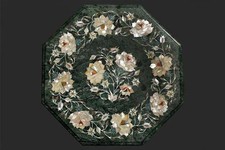 Tavolino Laterale 12" Marmo Intarsiato Pietra Dura Artigianato Lavoro Arredamento Casa