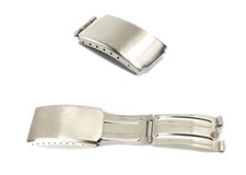 Chiusura fibbia a scatoletta deployante cinturino orologio in acciaio 14mm BE008