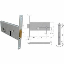 Serratura INFILARE CISA 44155-70-0 per fasce Cilindro Ovale F16