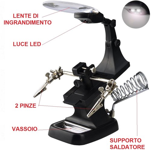 Supporto terza mano con - , pinze