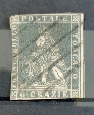 Antichi stati - 1851 Francobolli Toscana 6 Crazie Ardesia - Lotto Franc. Toscana