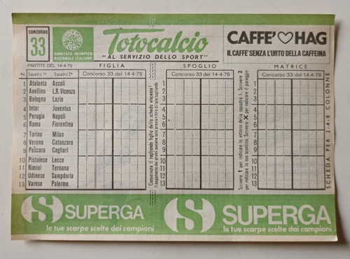 8383 schedina totocalcio - 8383,